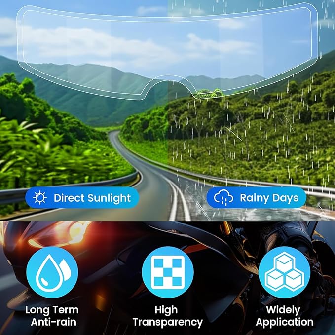 Motorcycle Anti Fog Film, Universal Fit Helmet Visors Insert Waterproof Fog Resistant Clear Vision