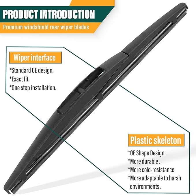 Windshield Wiper Blades Replacement for Mazda CX3 CX-3 2016 2017 2018 2019 2020 2021,Original Equipment Replacement Front Rear Wiper Blade Set - 22" 19" 10" (Set of 3)