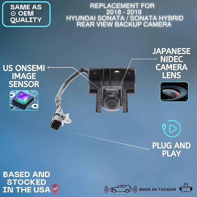 Backup Camera Replaces for 2018 2019 Hyundai Sonata/Sonata Hybrid OE Part # 95760C1600 | 95760-C1600