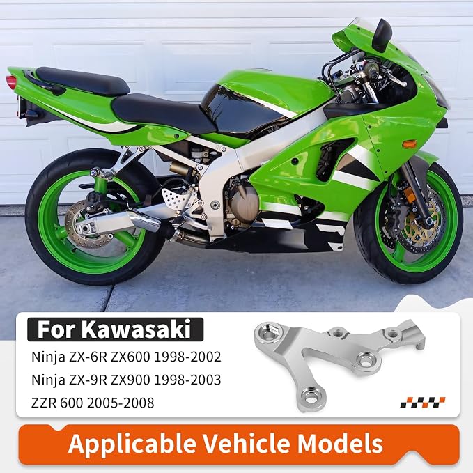 Right Footpeg Bracket For Kawasaki Ninja ZX-6R ZX600 Ninja ZX-9R ZX900 1998-2003 ZZR 600 2005-2008 35011-1875