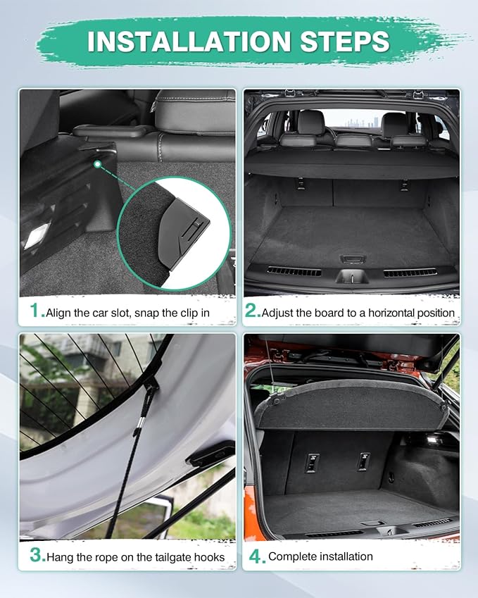 Powerty Cargo Cover for 2019-2024 2025 Cadillac XT4 Accessories Trunk Cover Trunk Shielding Shade Cargo Luggage Cover(Can Withstand The Load)