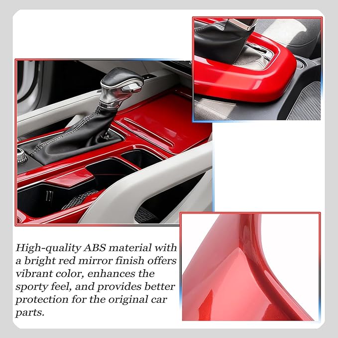 Center Console Frame Cover,for Kia Telluride 2020 2021 2022 2023 2024 2025 2026, Gear Shift Panel,Cup Holder Trim - Wine Red Protective Accessories