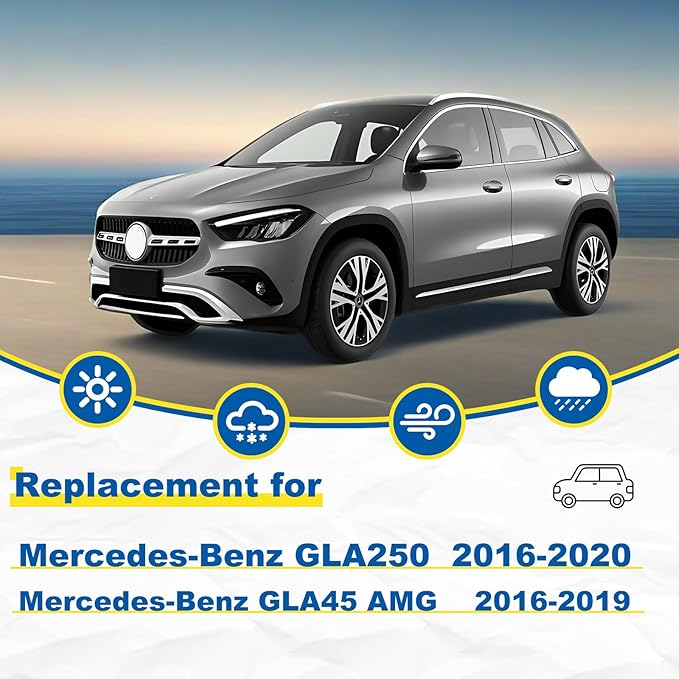 24"+19" Windshield Wipers With 12" Rear Wiper Blade Sets Automotive Replacement for Mercedes-Benz GLA250 2016-2020,Mercedes-Benz GLA45 AMG 2016-2019,Easy For Installation (Pack of 3)