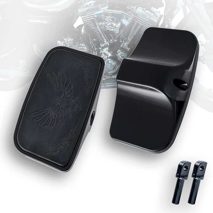 Rear Passenger Footpeg Passenger Peg Floorboard Footboard for Harley Dyna Electra Glide Road Electra RoadKing Fat boy Sportster 883 1200 Sportsters Dynas Softails V-Rod (Eagle-Black)
