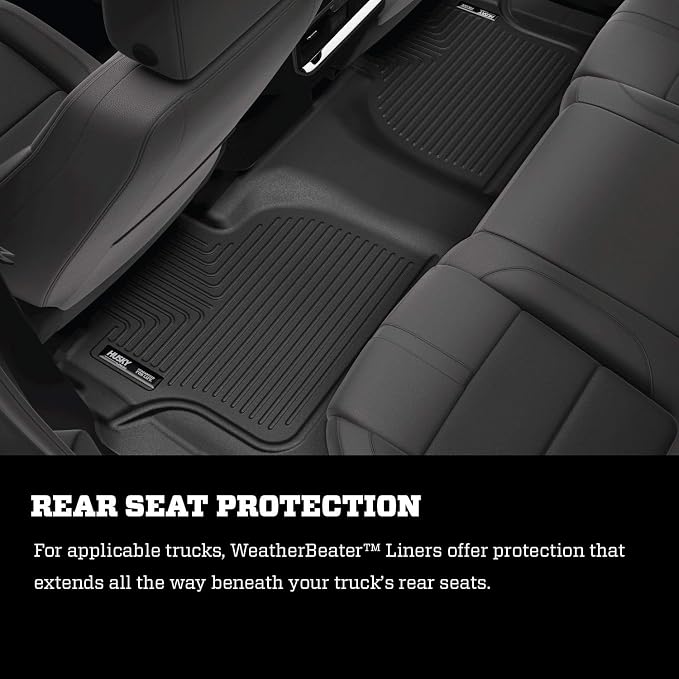 Husky Liners Weatherbeater | Fits 2014-18 Chevrolet Silverado/GMC Sierra 1500, 2015-19 Silverado/Sierra 2500/3500 (Crew Cabs) | Second Row Liner, Tan | 19233