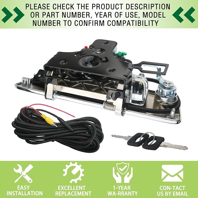 Backup Camera Tailgate Handle Rear View Camera Liftgate Latch Handle with Key Lock Cylinder Compatible with 2007-2014 Chevrolet Chevy Silverado GMC Sierra 1500 2500 3500