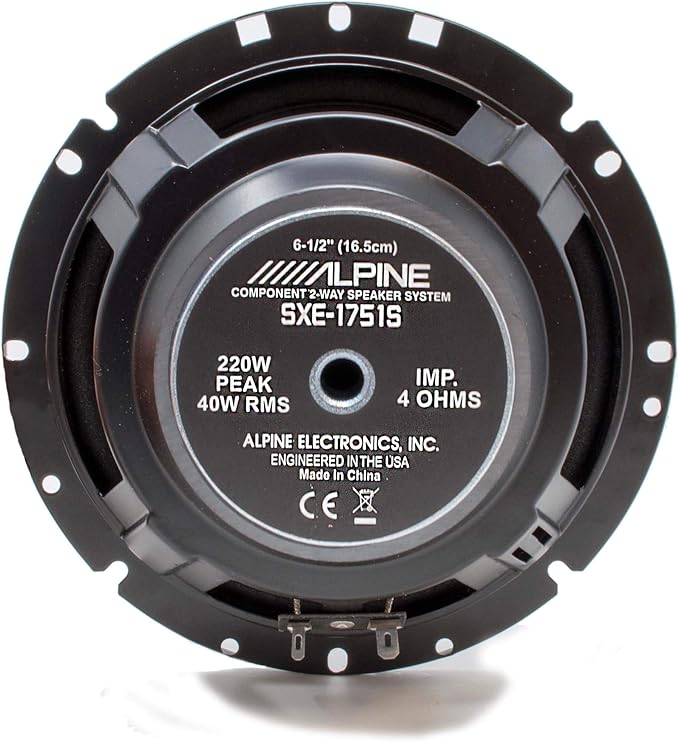 Alpine SXE-1751S Component System 280W Max, 45W RMS 6 1/2" 2-Way Component Speakers