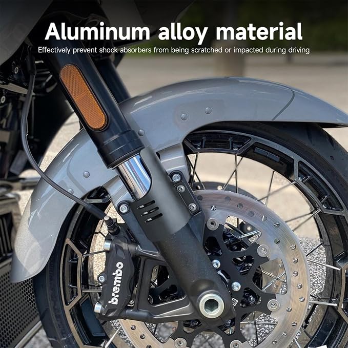 Motorcycle Front Fork Guards for Touring CVO Road Glide FLTRXSE ST FLTRXSTSE CVO Road Glide Upgrade 2024 Dust Protection Lower Fork Leg Deflector Shield (Black)