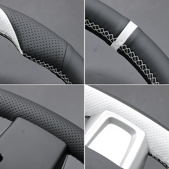 MEWANT Hand Stitch Steering Wheel Cover Wrap for Subaru WRX 2015-2021 / WRX STI 2015-2021 Steering Wheel Accessories for Subaru WRX