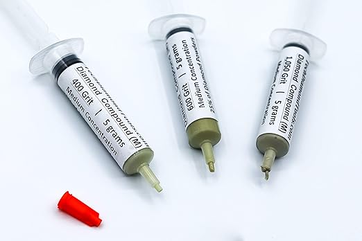 TechDiamondTools Kit of 3 Diamond Lapping Paste Polishing Compound USA Made 400 600 1050 Grit Lapidary Paste for Rock Glass Metal in Three Concentrations of Diamond Powder (Medium 25% Concentration)