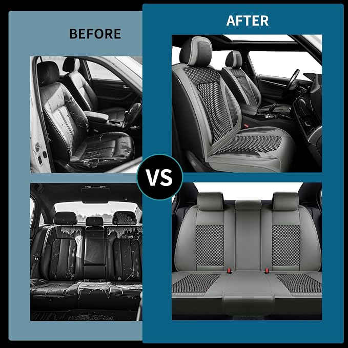 Fit Accord Ice Silk Cooling Car Seat Covers for Honda Accord 2010-2025 2026, Breathable Seat Protector, Anti-Slip & Scratch-Resistant，Sweatproof Auto Cushion Covers（5 Seats, Gray）
