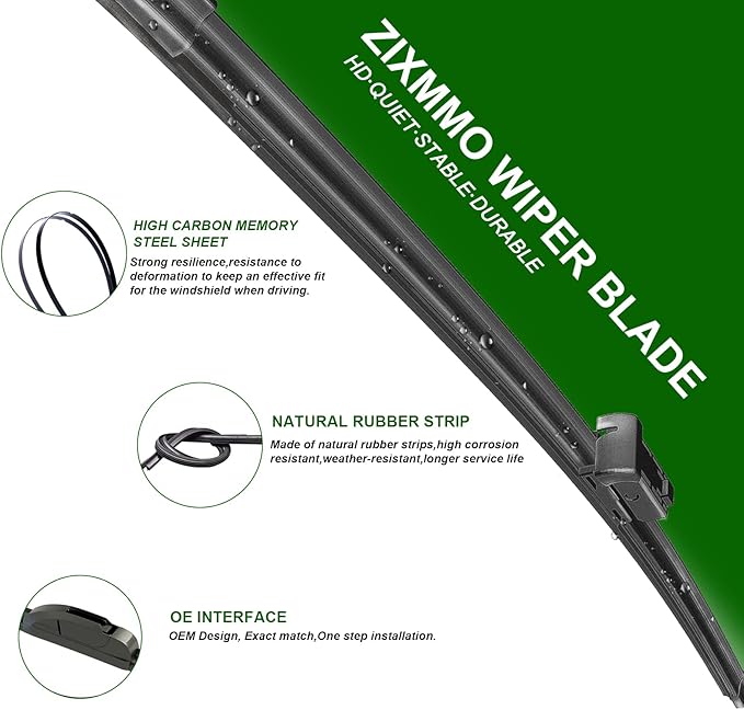 26"+18" Windshield Wipers with 10" Rear Wiper Blade Replacement for Honda HRV HR-V 2016 2017 2018 2019 2020 2021 2022 -Original Factory Quality (Set of 3)