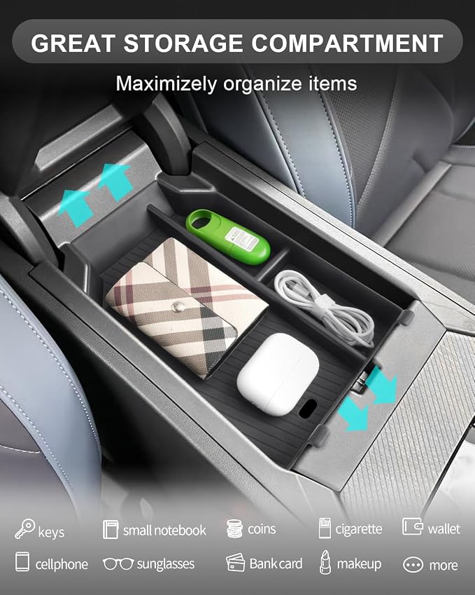 CDEFG for 2025 2026 BMW X3 Center Console Organizer for 2025 2026 BMW X3 G45 (30 xDrive/M50 xDrive) Accessories Middle Console Organizer Armrest Storage Box