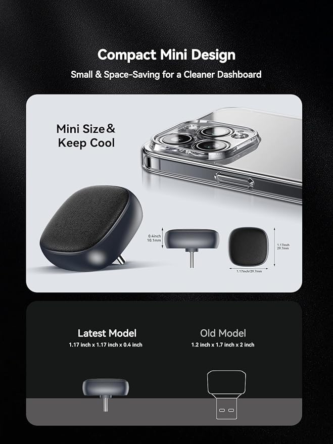 Wireless CarPlay & Android Auto Adapter USB-C with Smart Button, 2-in-1 CarPlay Wireless Adapter for iPhone & Android, One-Click Reset & Device Switch, 5GHz WiFi, Auto Reconnect, Plug & Play