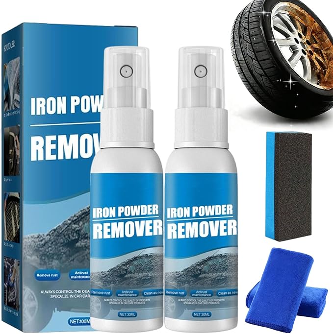 Multi-functional Quick-acting Rust Removal Spray, Upgraded Iron Powder Remover Spray, Portable Car Rust Removal Spray, Fast-Action Rust Eliminator & Metal Care Spray (2PC-Trial Version(30ML))