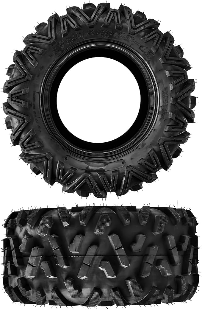 Torchbeam 25x10-12 ATV UTV Tires All-Terrain Quad Tire for All Trail Mud Pavement Sand Off-Road Tire,6 Ply, 2 pack