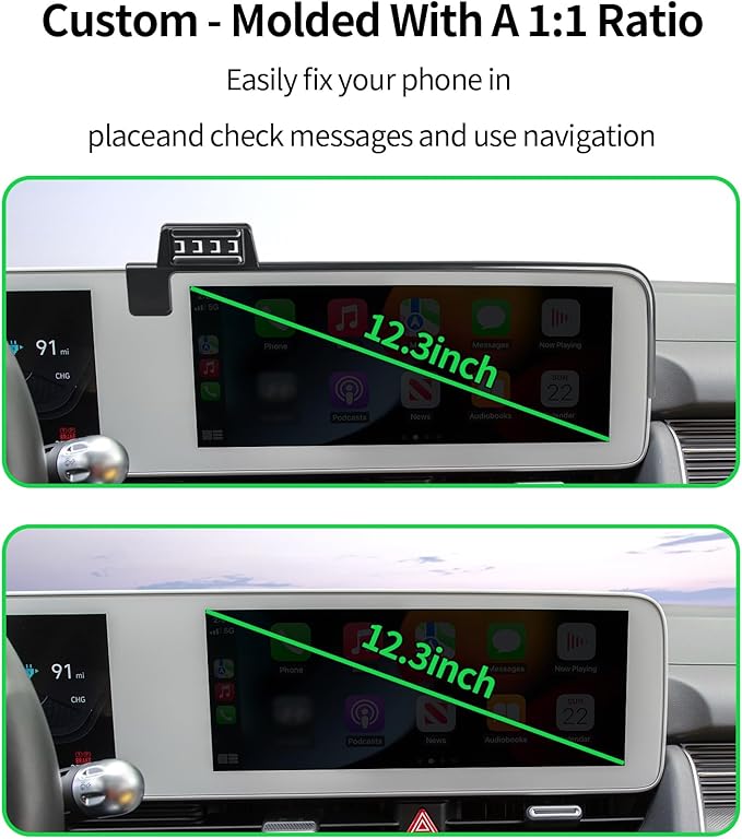 Wireless Charging car Phone Holder for Hyundai Ioniq 5 2022-2025 Accessories 12.3 inch Screen Fixed Clip,360° Rotation car Phone Mount Compatible with MagSafe