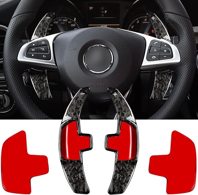 Genuine Carbon Fiber Paddle Shifter Extension Compatible with Mercedes Benz,T-carbon Steering Wheel Paddle Shifter Fits for Mercedes Benz A B C E S Class CLA CLS GLC GLE450 GLS G Series