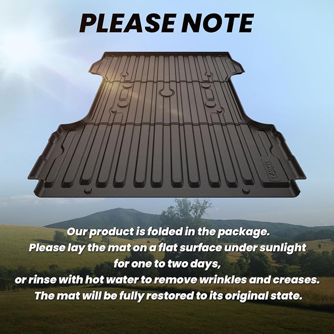 LASFIT Bed Mat 6.75ft for Ford F250 F350 F450 2017-2026 Super Duty 81.9" Truck Bed Liner, All Weather TPE Car Bed Mat for F-250 F-350 F-450, 1PC Black