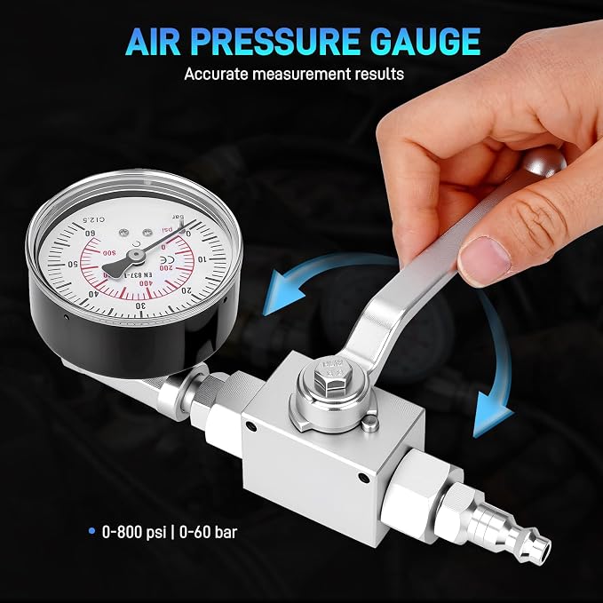 IPR Air Test Tool Compatible with Ford Powerstroke 6.0L 7.3L Diesel Engines, Heavy-Duty High Pressure Oil System Leak Tester, Diagnostic Tool for HPOP & IPR Valve Leak Troubleshooting