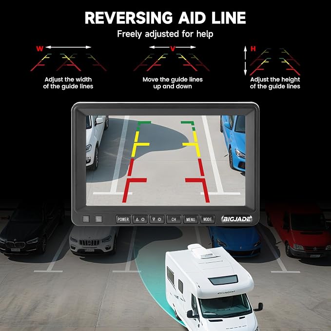 Wireless Backup Camera - Rv Backup Camera with HD 7" Monitor - Dual Back Up Camera Systems for Truck - IP69 Waterproof Rv Camera with DVR, Night Vision for Rv, Truck, Trailer and Camper