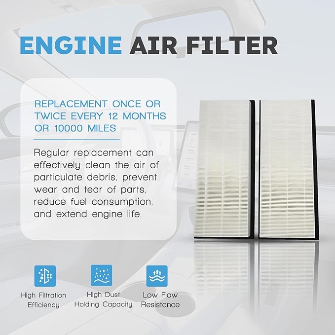 Carbon Air Filter Kit Compatible with Tesla Model Y 2020-2024 2025 2026 Juniper Replaces Carbin Air Conditional Replacement with External Intake Activated Carbon