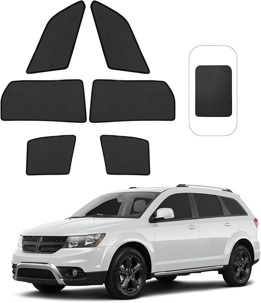 Front Side Half Window Shade Foldable Custom Fit for Do-dge Journey 2009-2020 Car Window Shades for Side Window Sun Shade UV Protection Heat Insulation for Camping Sleeping 6PCS