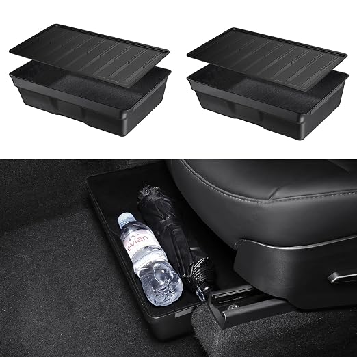 BASENOR Tesla Model Y Trash Can and Tesla Model Y Under Seat Storage Box Organizer