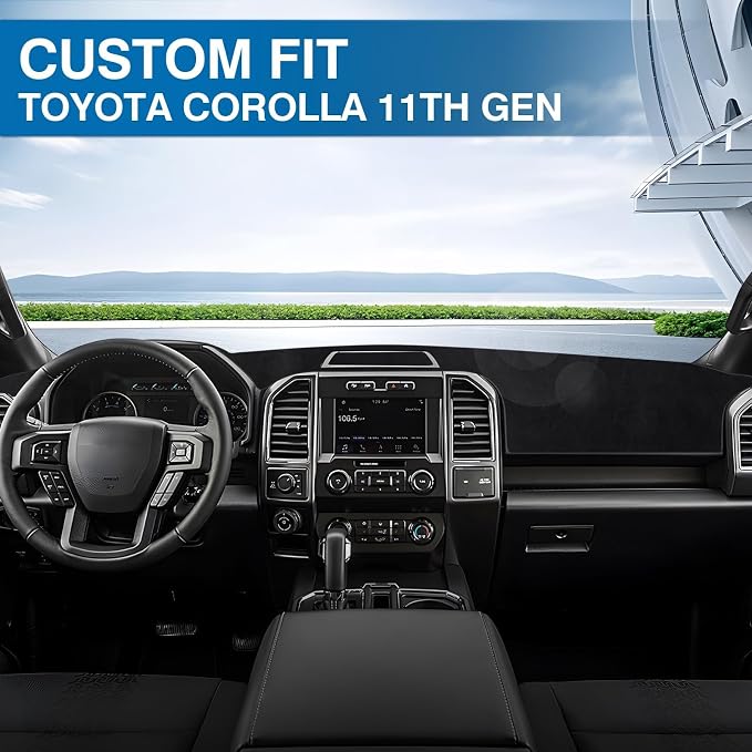 KUST Black Dash Cover for Toyota Corolla 2014-2017 2018 Left Hand Driving Dashboard Cover Non-Slip Center Console Dash Cover Interior Accessories for Corolla Custom Fit Dash Mat No Glare