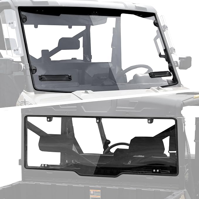 SAUTVS Rear & Front Windshields for Ranger 1000/XP 1000 17-26, Clear Front and Rear Poly Full Windshields Windows for Polaris Ranger XP 1000/Ranger 1000/XP 900/Diesel/Crew 2017-2026 Accessories