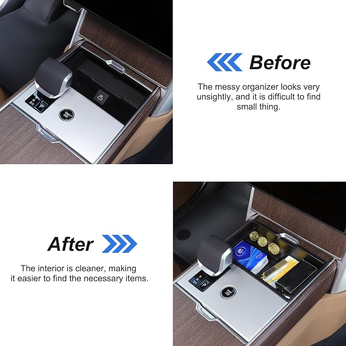 Center Console Storage Box Tray Compatible with Land Rover Range Rover Vogue 2023 2024 2025 2026 Accessories, Center Console Organizer Tray Front Gear Shift Panel Storage Box