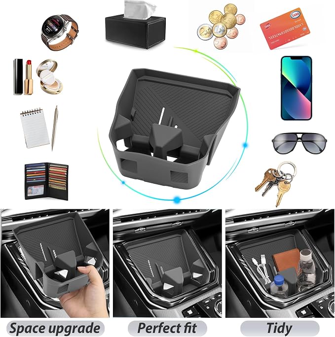 SKTU for 2025 2026 BMW X3 Center Console Organizer for 2025 2026 BM W X-3 (30 xDrive/M50 xDrive) Cup Holder Console Tray BMW X3 2025 2026 Accessories Rubber Insert Glove Pallet Organizer
