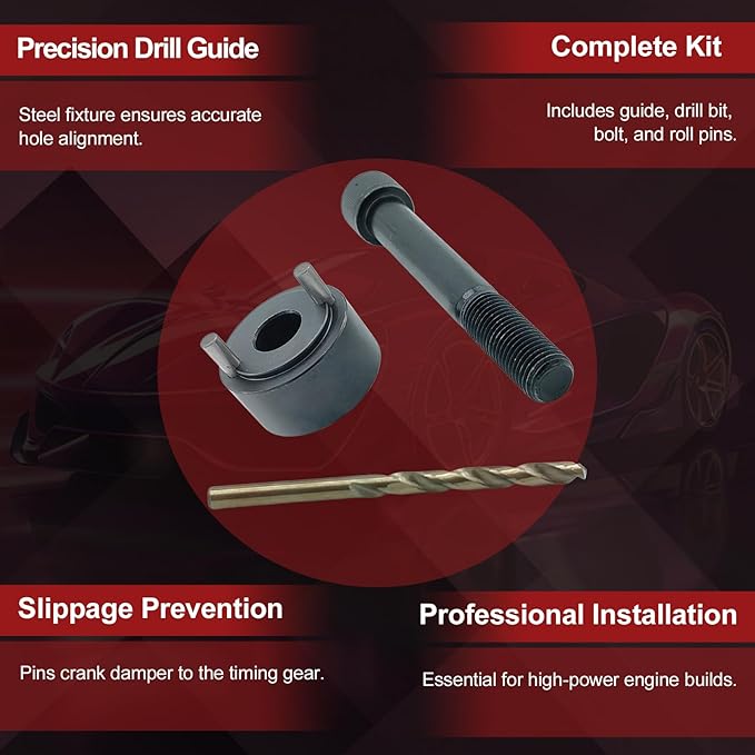 Crankshaft Damper Drill Pinning Fixture Tool Kit Compatible with LS1 LS2 LS3 LT1 LQ4 LQ9 LSX LSA 5.3L 6.0L