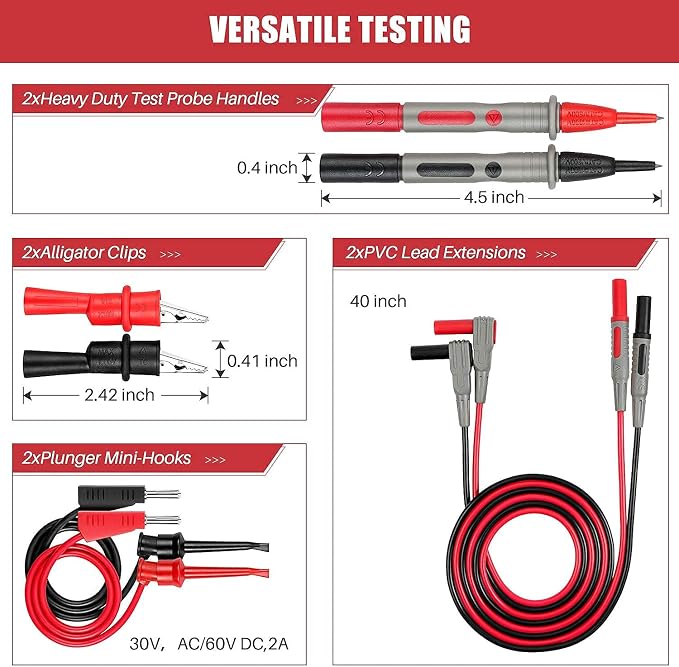 AstroAI Digital Clamp Meter+AstroAI Multimeter Test Lead