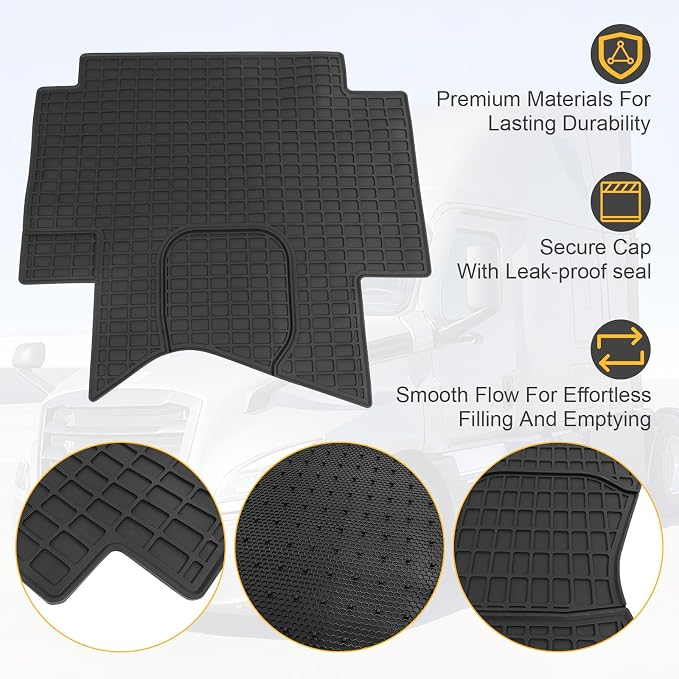 Floor Mats for Freightliner Cascadia 113 115 2008-2020 | Heavy Duty All-Weather Rubber Floor Liners | 3PCS Set Cargo Guard | Custom Fit Truck Accessories