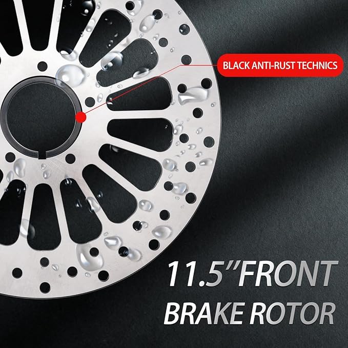 11.5'' Front Brake Disc Rotor Compatible with Harley Sportsters Davidson Softail Dyna Early Super Glide 1984-2014, Update 420 Stainless Steel Rotor Motorcycle Brake Disc