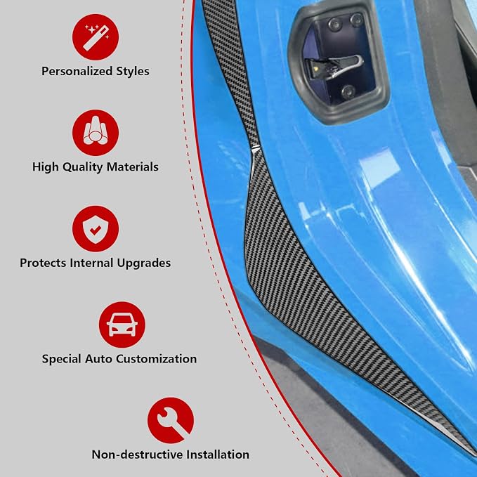 Real Carbon Fiber Side Door Armrest Panel Trim Compatible with Corvette C8 2020-2026, Interior Decor Sticker Accessories