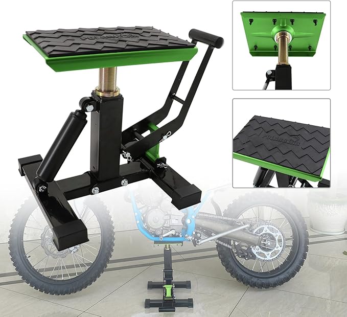 POLARBEAR Dirt Bike Stand and Lift Motorcycle Hydraulic Jack Stands1200LBs Capacity Adjustable Height Quick Jack for Maintenance(Green)
