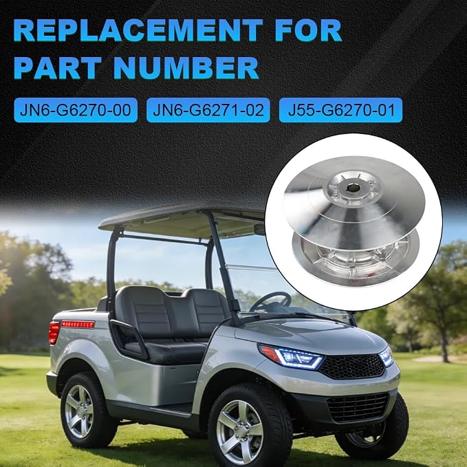 Secondary Driven Clutch Kit with Belt Kit Compatible with Yamaha G2 G8 G9 G11 G14 G16 G20 G21 G22 G28 Golf Cart 1985-2007, Replacement for JN6-G6270-00, JN6-G6271-02, J55-G6270-01