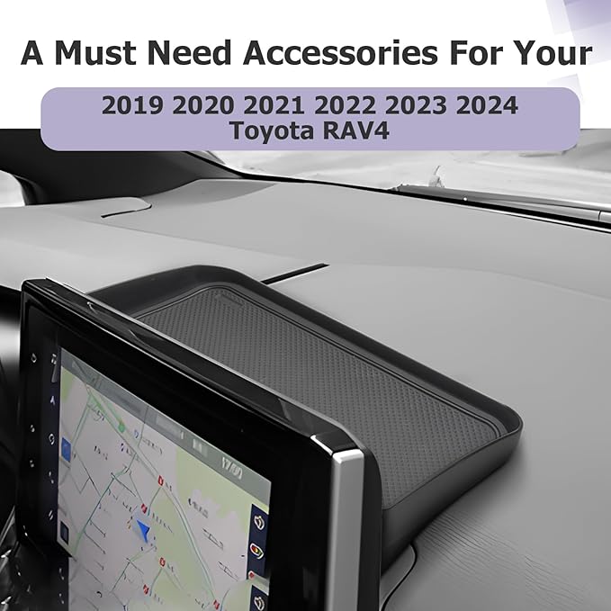 LUWU 2025 RAV 4 Dashboard Storage Tray Compatible with Toyota RAV 4 2019-2022 2023 2024 2025 Center Console Display Box Hidden Tray Behind Screen 2025 RAV 4 Accessories