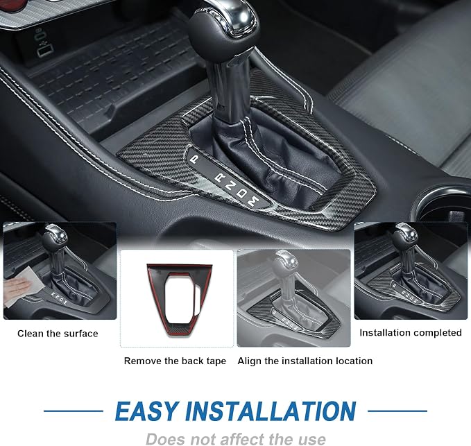 Carbon Fiber Gear Shift Panel Cover Compatible with Ford Mustang 2024 2025