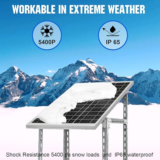 ECO-WORTHY Solar Panel 25W 18V Monocrystalline Waterproof Panel for Charging 12V Battery of RV Boat Trailer ATV Car or Powering Light, Charing 12V Battery Pack and Other Off-Grid Applications