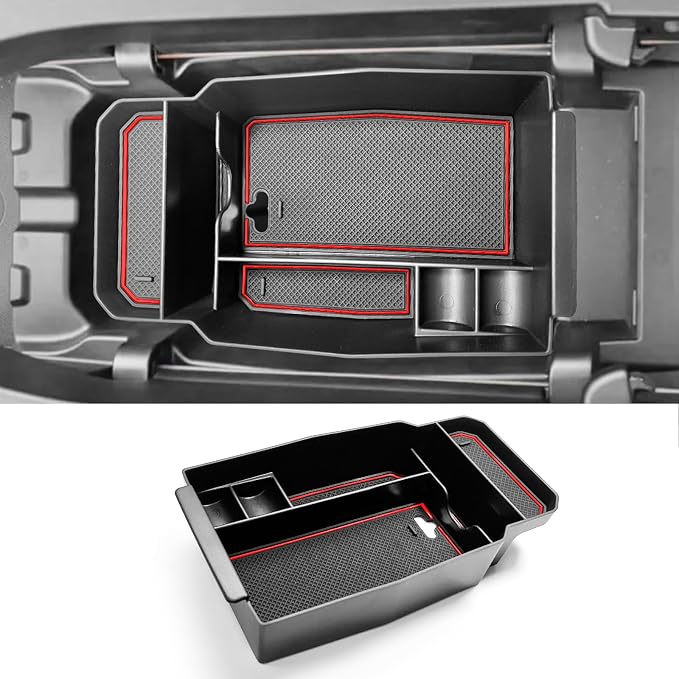 CDEFG for 2023 2024 2025 2026 Mazda CX50 Center Console Organizer Tray | for 2023-2026 Mazda CX-50 Armrest Tray CX50 Central Consola Organizer Storage Box 2025 2026 Mazda CX50 Accessory (Red)