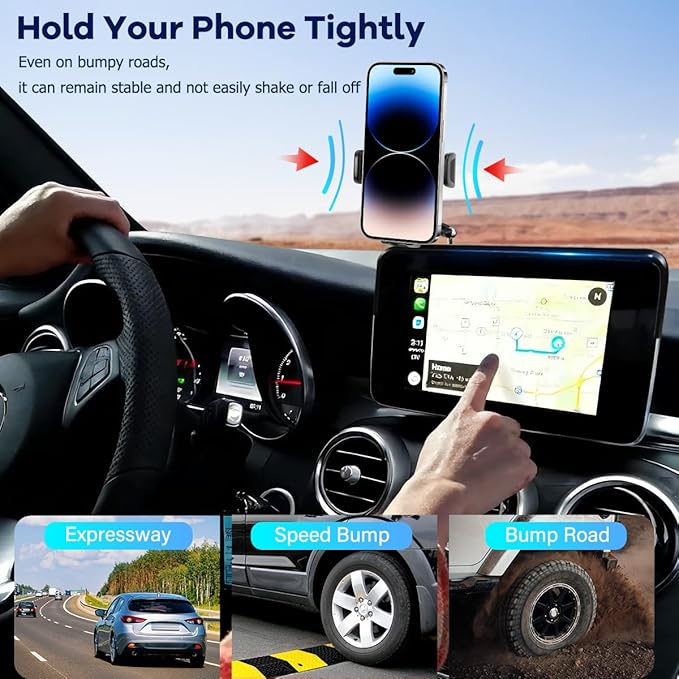 Car Phone Holder Compatible with Mercedes-Benz GLC-Class 2016-2019/C-Class 2015-2018 Accessories 7-Inch Screen Fixed Clip, Cell Phone Mount with Dash Tray Organizer Hands-Free 360° Rotation