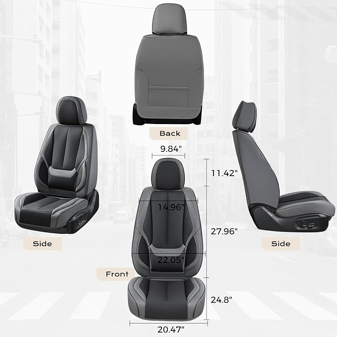 Coverado Seat Covers, Car Seat Covers Front Seats, Car Seat Cover, Car Seat Protector Waterproof, Car Seat Cushion Nappa Leather, Seat Covers Carseat Cover Universal Fit for Most Cars