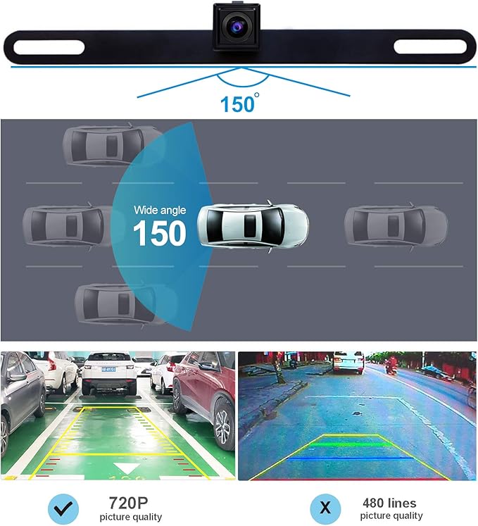 ATOTO AC-HD02LR 720P Rearview Camera with Live Rearview, HD Picture Quality, Night Vision/Waterproof, Compatible with ATOTO X10/V10/S8/A6/A5/F7 Series. Not Compatible with P5/P8/P9/P10