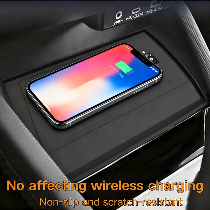 4PCS Center Console Accessories Compatible with 2025 2026 Subaru Forester Center Console Organizer Wireless Charging Mat Cup Holder Insert