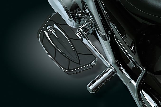 Kuryakyn 4572 Motorcycle Foot Control Component: Zombie Skull Passenger Board Floorboard Covers for 1986-2019 Harley-Davidson Motorcycles, Chrome, 1 Pair , Black