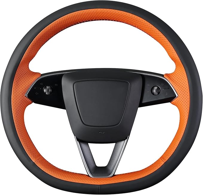MEWANT DIY Stitching 3D Style Steering Wheel Cover Wrap for Tesla Model 3 Highland 2023-2025/Model Y 2025 Highland for Tesla Model 3/Model Y Accessories(3D Style)