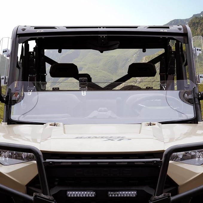 A & UTV PRO Front Half Windshield for 2017-2024 Polaris Ranger XP 1000 / Crew / Diesel / XP 900 Accessories Hard Coat PC Front Window Replace #2883301